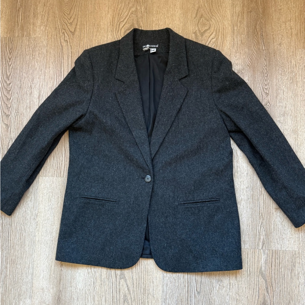 Sag Harbor Woolblend Charcoal Blazer